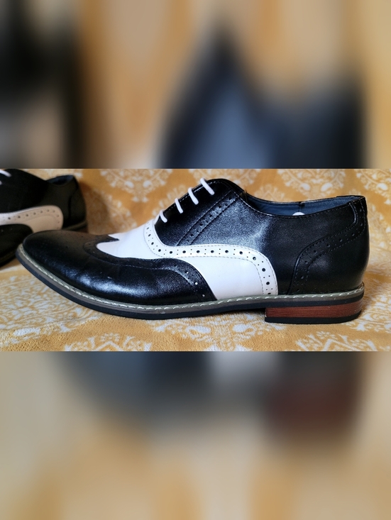 Enzo Romeo Men\'s Black And White Oxfords Sz 11 main image 5